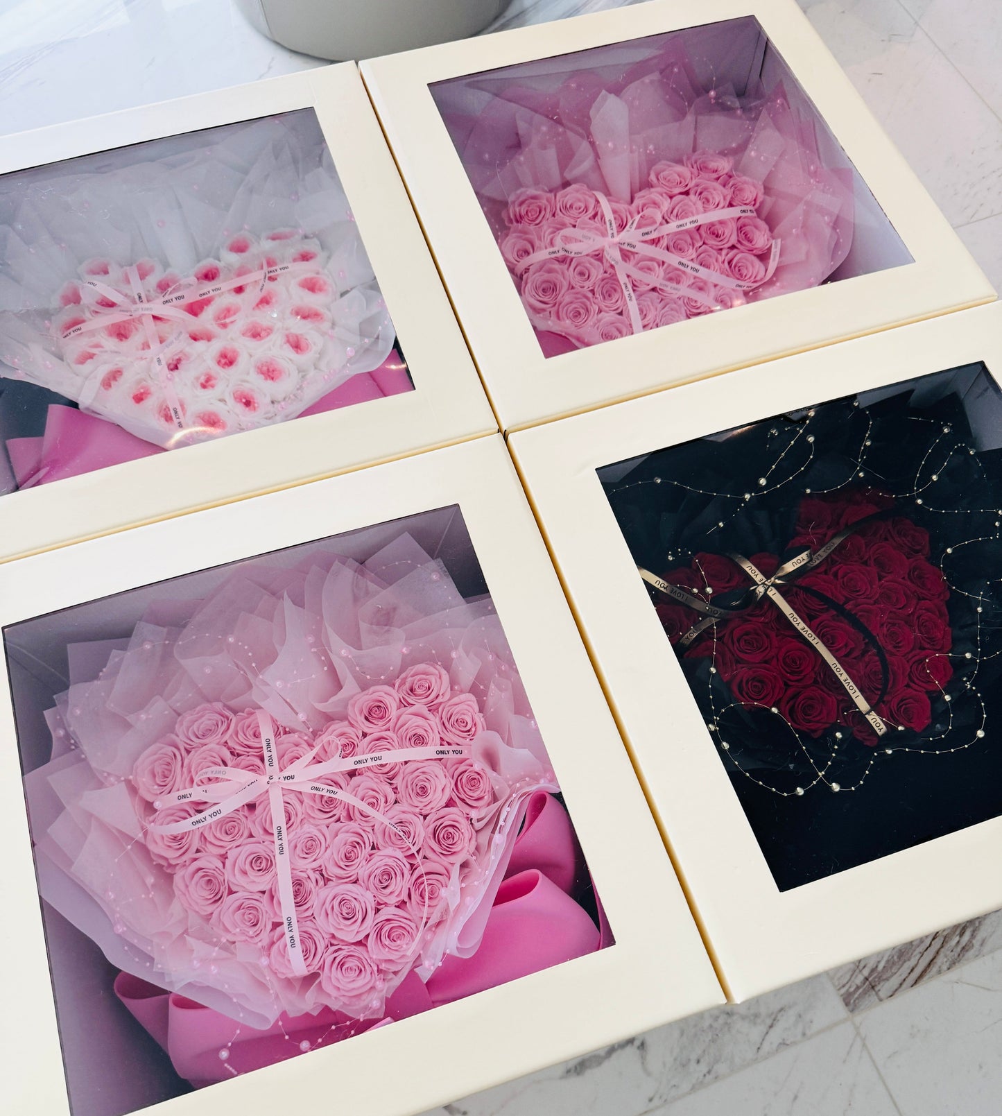 Blush Pink×White Heart Bouquet - Rhoel