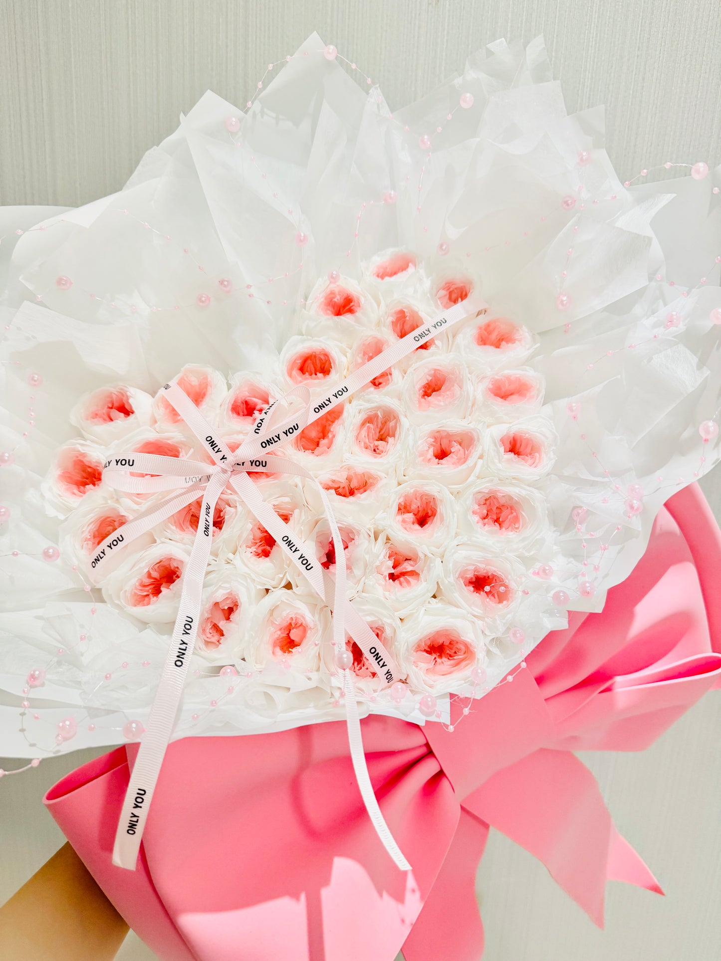Blush Pink×White Heart Bouquet - Rhoel