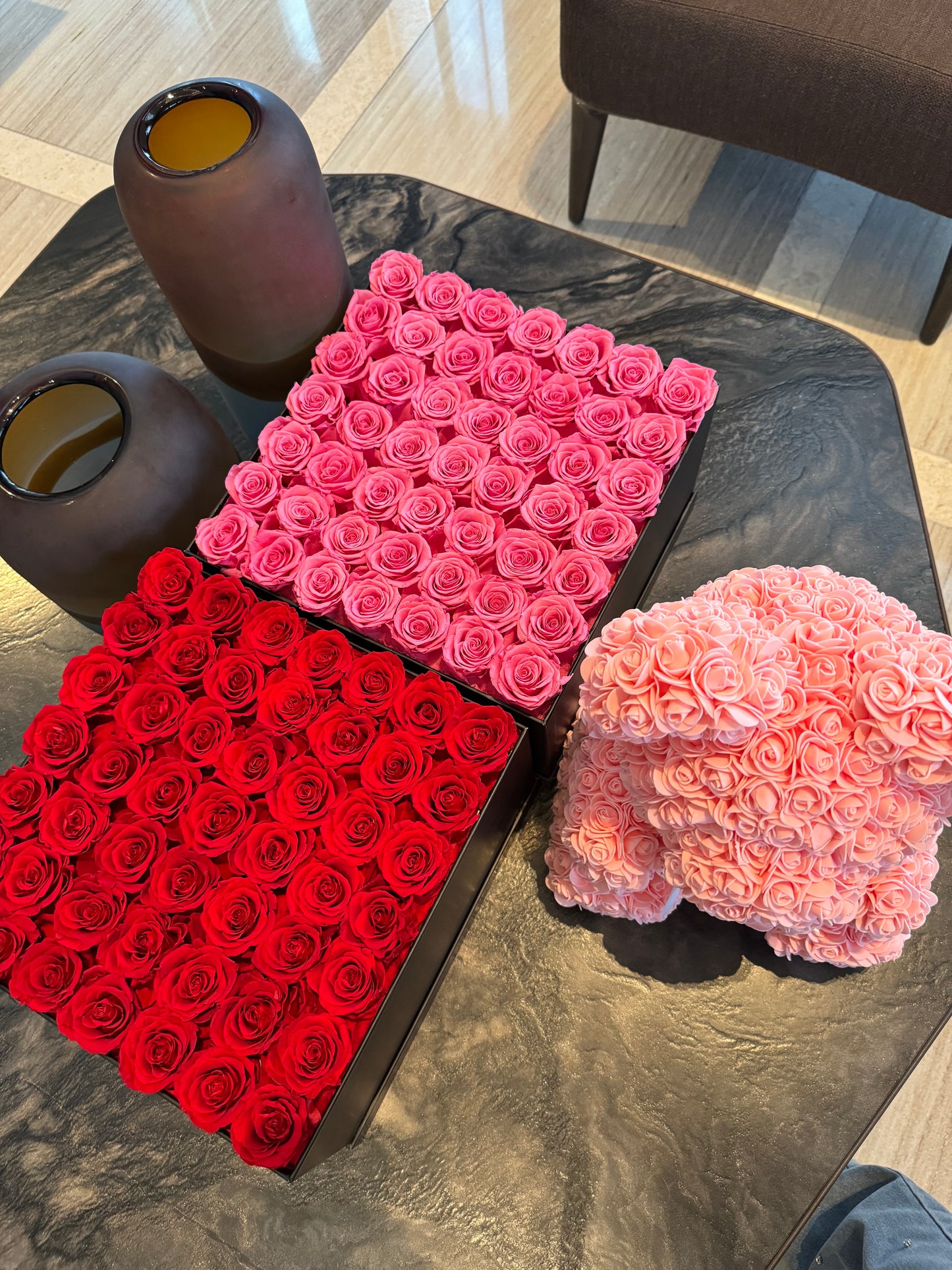 Peach Pink Rose Bear - Rhoel