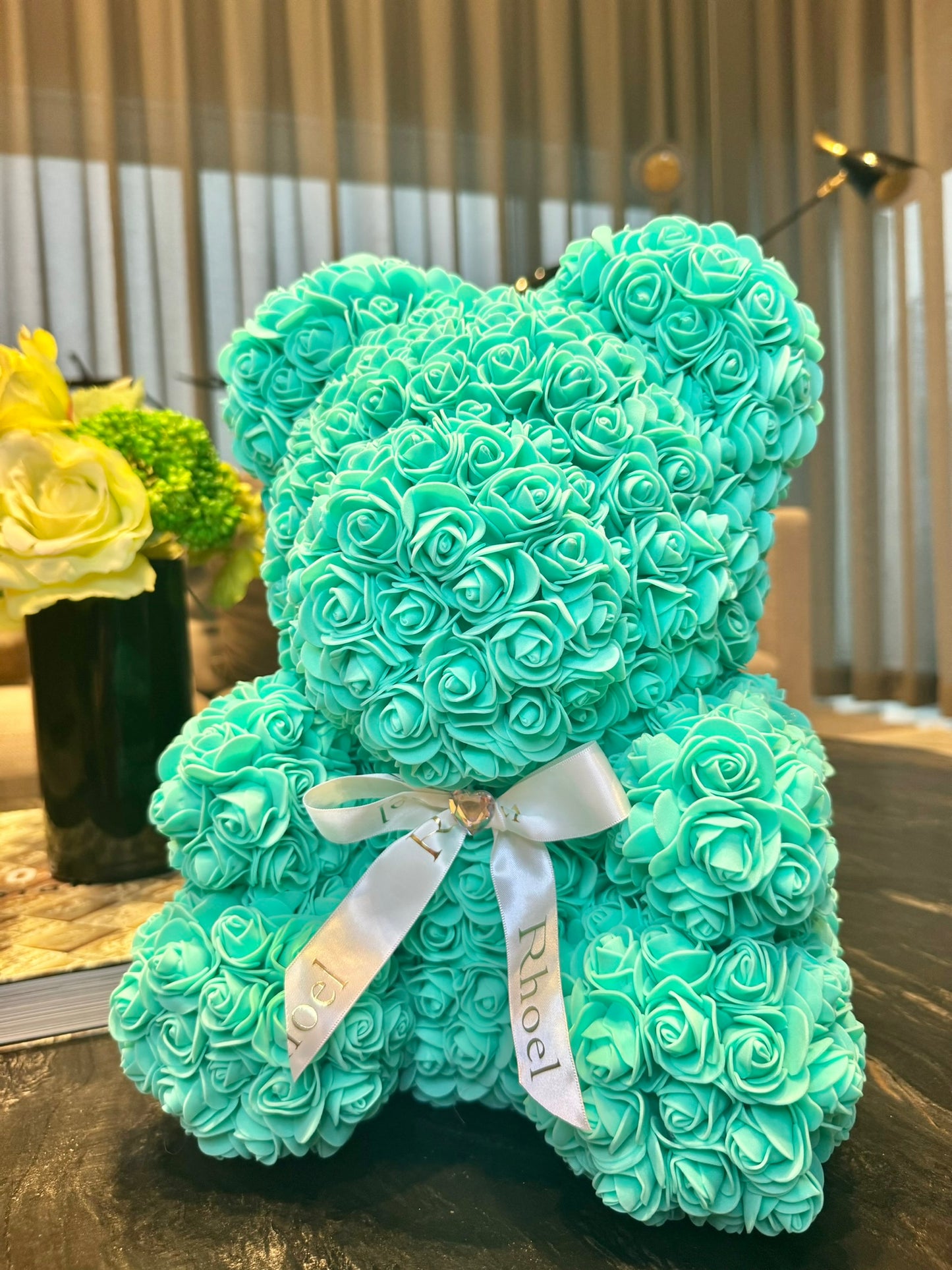 Tiffany Blue Rose Bear - Rhoel